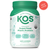 KOS Organic Plant Protein, Unflavored & Unsweetened, 28 Servings by KOS.com