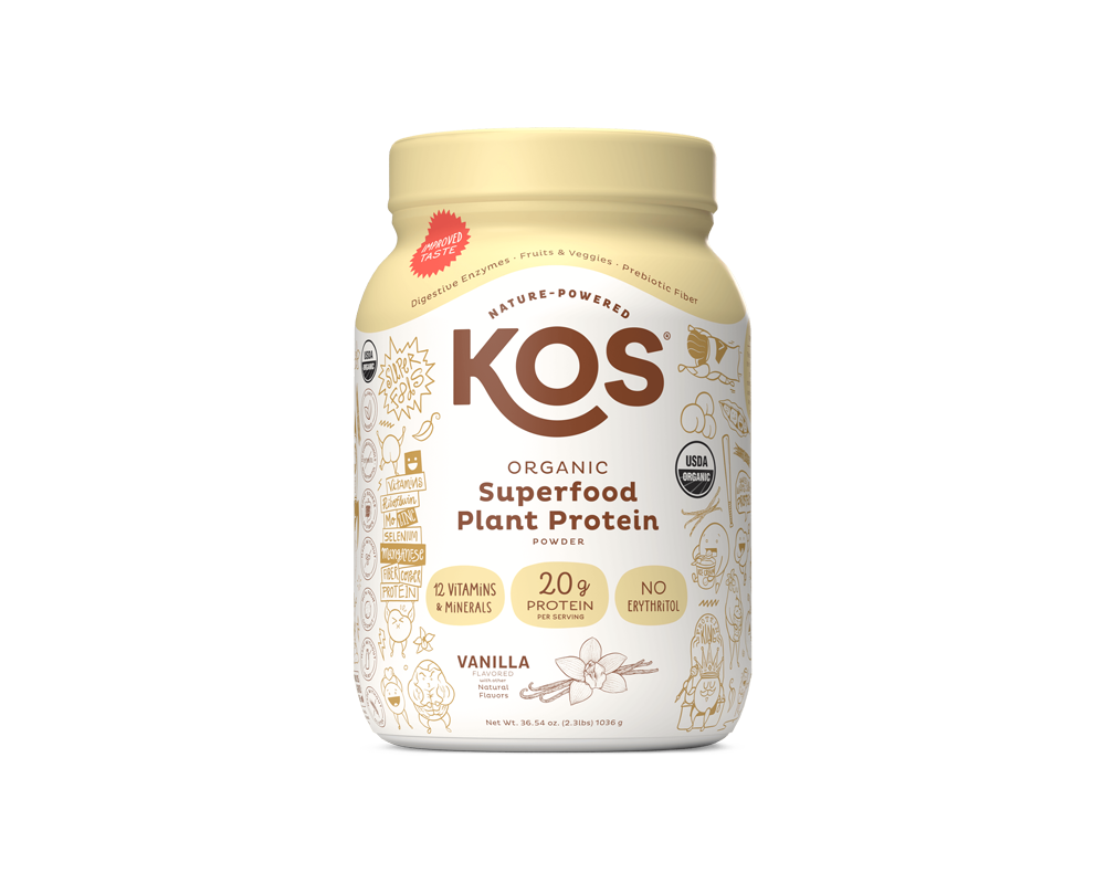 KOS Organic Plant Protein, Vanilla, 28 Servings by KOS.com