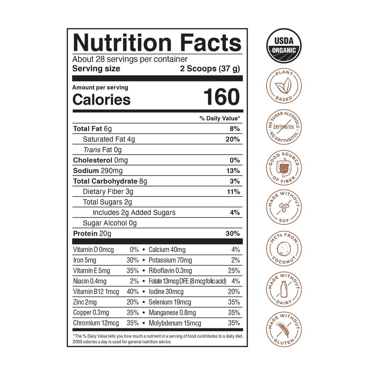 KOS Organic Plant Protein, Vanilla, 28 Servings by KOS.com