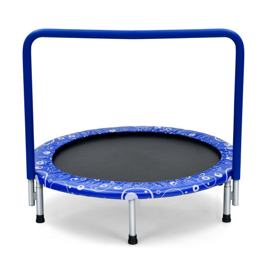 36 Inch Kids Trampoline Mini Rebounder with Full Covered Handrail -Blue