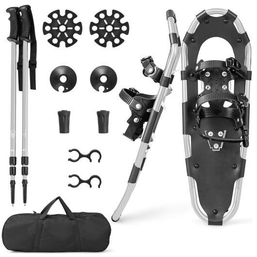 21/25/30 Inch 4-in-1 Lightweight Terrain Snowshoes with Flexible Pivot System-25 inches