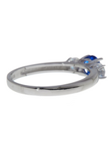 Sterling Silver Sapphire CZ Three Stone Ring by Sterling Forever