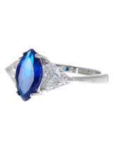 Sterling Silver Sapphire Marquise Cut Ring by Sterling Forever