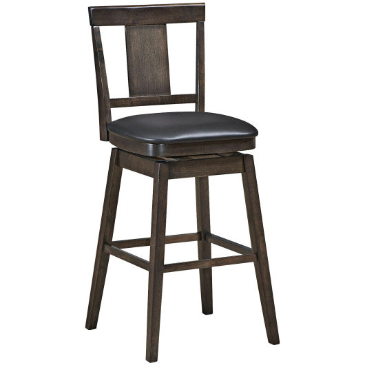 29 inch Swivel Upholstered Counter Height Bar Stool with Rubber Wood Legs