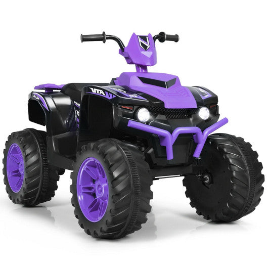 12V Kids Electric 4-Wheeler ATV Quad Ride On Car with LED Light-Purple