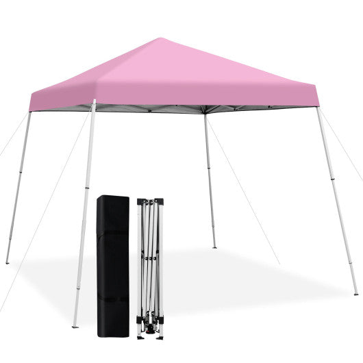 10 x 10 Feet Outdoor Instant Pop-up Canopy with Carrying Bag-Pink