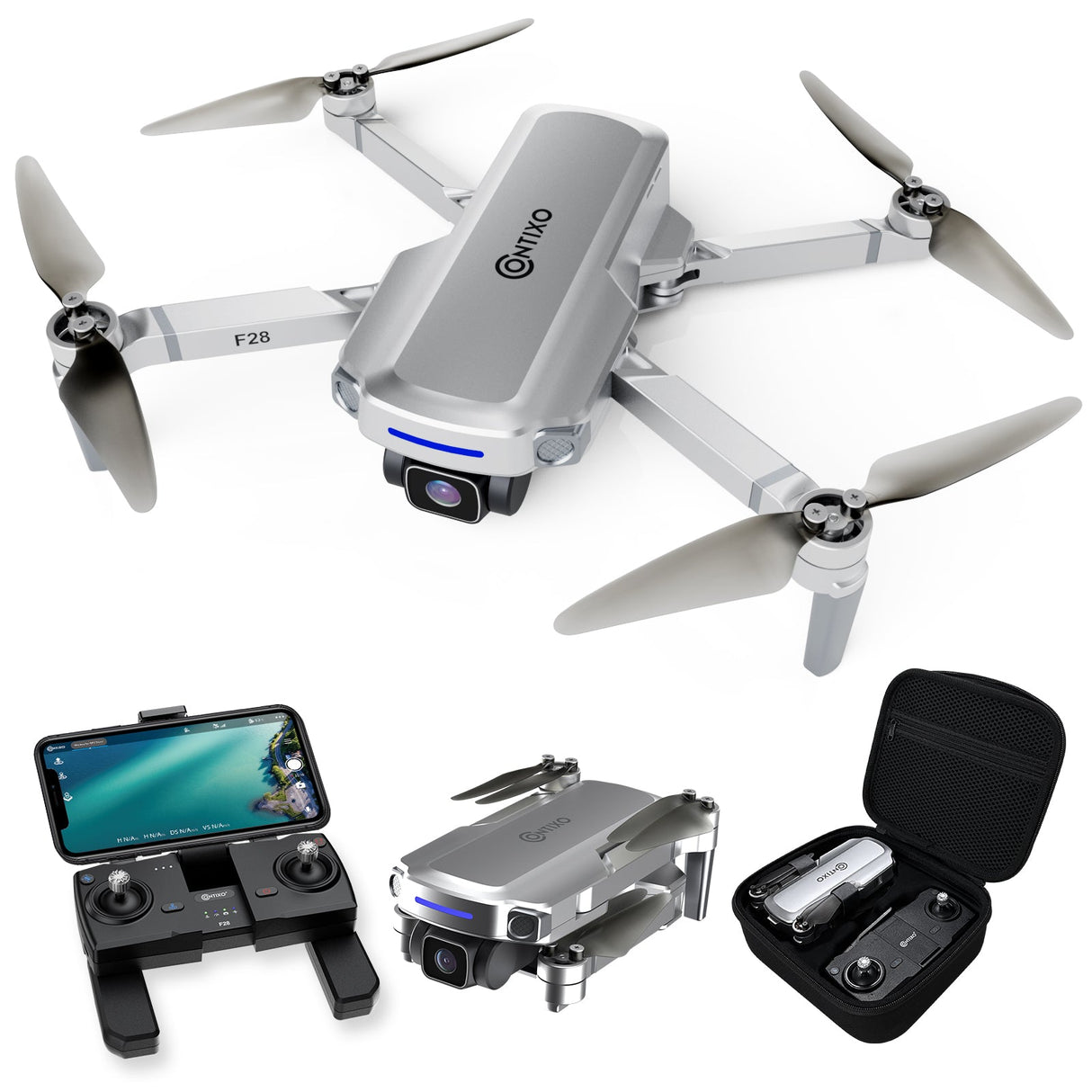 Contixo F28 Foldable Drone with 2K FHD Camera and Carrying Case by Contixo