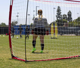 PowerNet Soccer Goal 14x7 Portable  Instant Collapsible Bow Style Net + Wheeled Carry Bag by Jupiter Gear