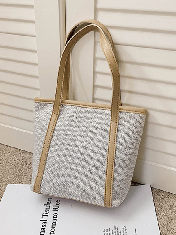 Casual Simple Solid Color Canvas Tote Bag by migunica