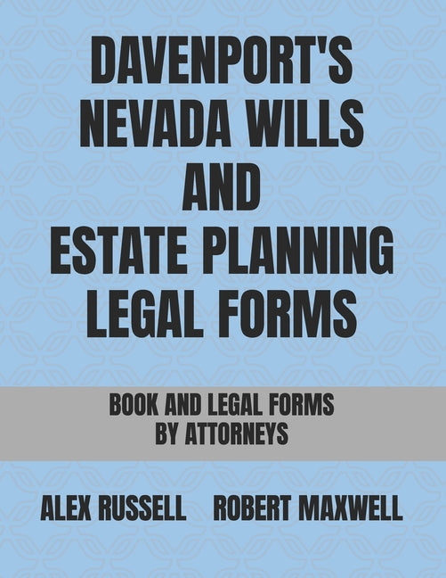 Davenport's Nevada Wills And Estate Planning Legal Forms - Paperback by Books by splitShops