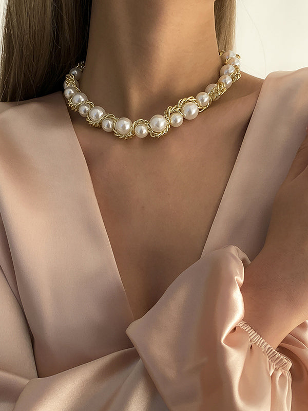 Pearl Geometric Necklaces Accessories by migunica