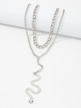 Two Pieces Chains Snake Shape Necklaces Accessories by migunica