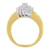 10K Yellow Gold 1.0 Cttw Marquise Composite Diamond Cluster Cocktail Ring (H-I Color, SI2-I1 Clarity) by Haus of Brilliance