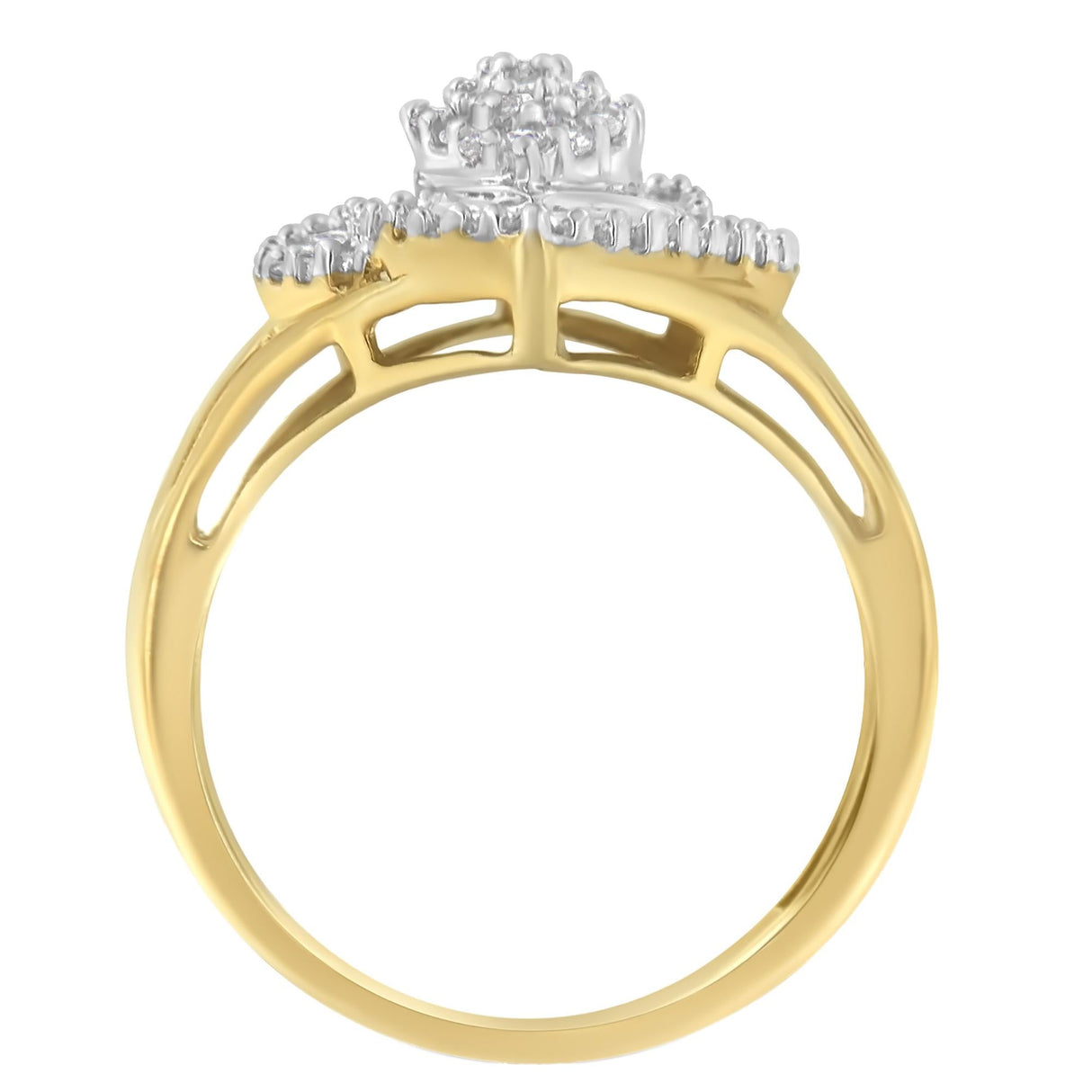 10K Yellow Gold Diamond Cocktail Ring (1/2 Cttw, J-K Color, I2-I3 Clarity) by Haus of Brilliance