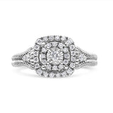 .925 Sterling Silver 1/3 Cttw Miracle Set Round-Cut Diamond Cocktail Ring (H-I Color, I1-I2 Clarity) by Haus of Brilliance