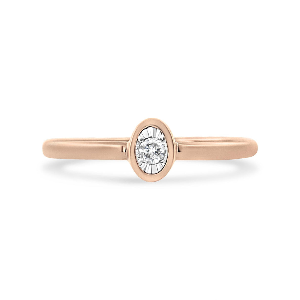 14K Rose Gold Plated .925 Sterling Silver 1/20 Cttw Miracle Set Diamond Ring (J-K Color, I1-I2 Clarity) by Haus of Brilliance