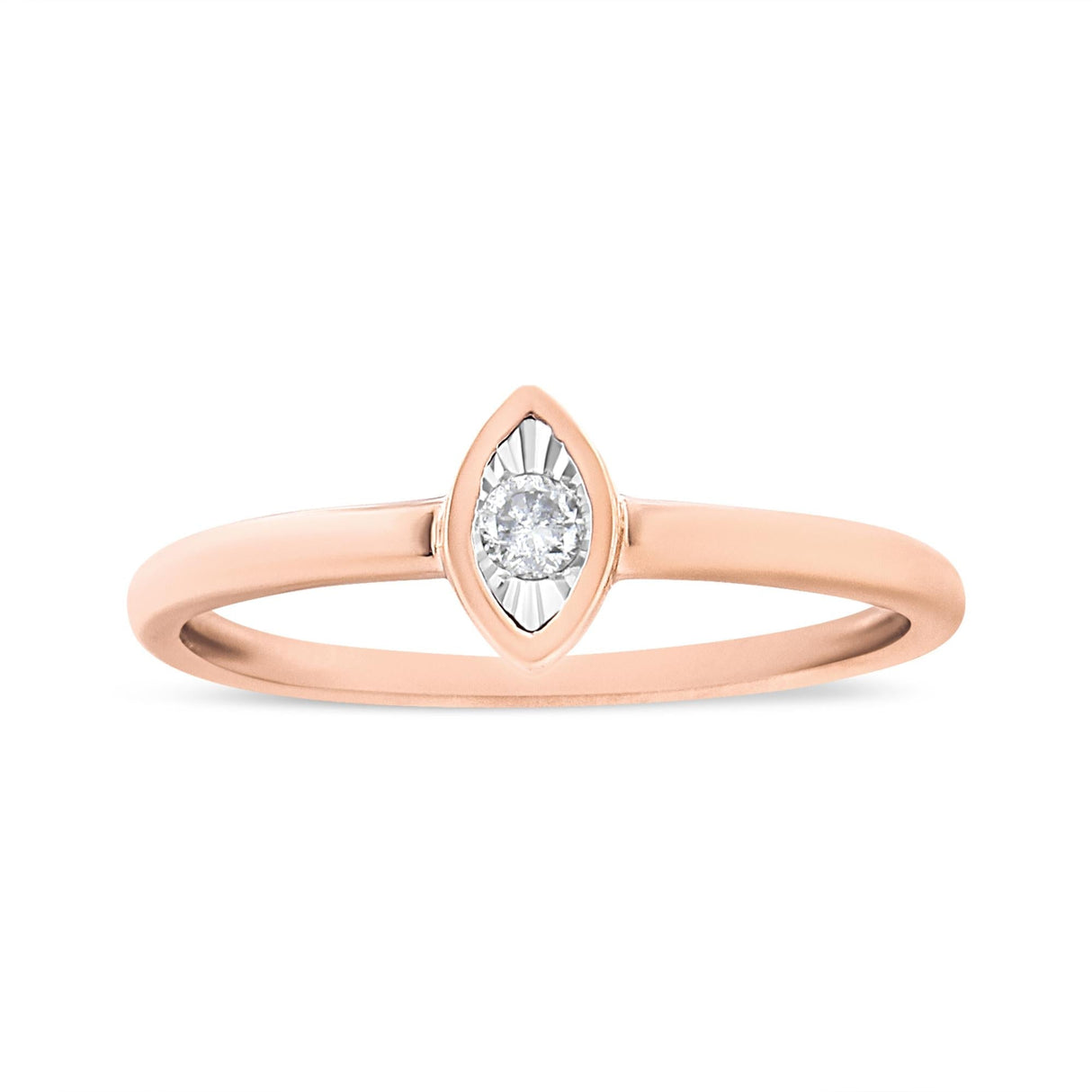 14K Rose Gold Plated .925 Sterling Silver Miracle Set Diamond Accent Pear Shape Promise Ring (J-K Color, I1-I2 Clarity) by Haus of Brilliance