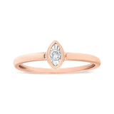 14K Rose Gold Plated .925 Sterling Silver Miracle Set Diamond Accent Pear Shape Promise Ring (J-K Color, I1-I2 Clarity) by Haus of Brilliance