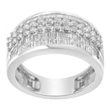 14K White Gold Round and Baguette Diamond Ring (1 1/2 Cttw, F-G Color, SI1-SI2 Clarity) by Haus of Brilliance