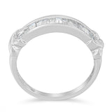 .925 Sterling Silver 1/2 Cttw Baguette Cut Diamond Channel Set X-Station Wedding Ring (H-I Color, I1-I2 Clarity) by Infinite Jewels