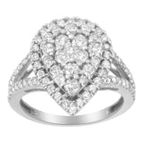 .925 Sterling Silver Diamond Cluster Ring (1 1/2 Cttw, H-I Color, I1-I2 Clarity) by Haus of Brilliance