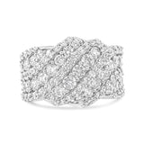 10K Gold 3.00 Cttw Diamond Multi Row Cluster Band Ring (I-J Color, I3 Clarity) by Haus of Brilliance