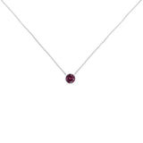 .925 Sterling Silver Bezel Set 3.5mm Created Gemstone Solitaire 18" Pendant Necklace by Haus of Brilliance