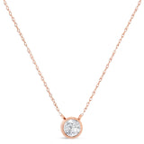 .925 Sterling Silver Round-Cut Diamond Bezel 18" Pendant Necklace (J-K Color, I1-I2 Clarity) by Haus of Brilliance