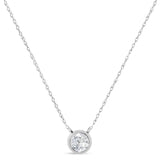 14K Gold Lab Grown Diamond Modern Bezel-Set Solitaire 16"-18" Pendant Necklace (F-G Color, VS2-SI1 Clarity) by Haus of Brilliance