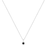 .925 Sterling Silver Treated Color Diamond Solitaire 18" Milgrain Pendant Necklace by Haus of Brilliance