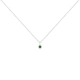 .925 Sterling Silver Treated Color Diamond Solitaire 18" Milgrain Pendant Necklace by Haus of Brilliance