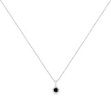 .925 Sterling Silver Treated Color Diamond Solitaire 18" Milgrain Pendant Necklace by Haus of Brilliance