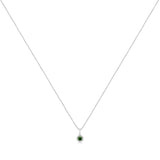 .925 Sterling Silver Treated Color Diamond Solitaire 18" Milgrain Pendant Necklace by Haus of Brilliance