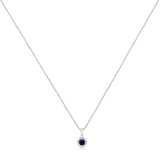 .925 Sterling Silver Treated Color Diamond Solitaire 18" Milgrain Pendant Necklace by Haus of Brilliance