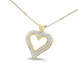 .925 Sterling Silver Diamond Heart 18" Pendant Necklace (I-J Color, I2-I3 Clarity) by Haus of Brilliance