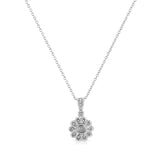 .925 Sterling Silver Diamond Accent Sunburst Milgrain 18" Pendant Necklace (I-J Color, I1-I2 Clarity) by Haus of Brilliance