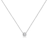 10K White Gold 1/10 Cttw Miracle Set Round-Cut Diamond 18" Pendant Necklace - Choice of Shape by Haus of Brilliance