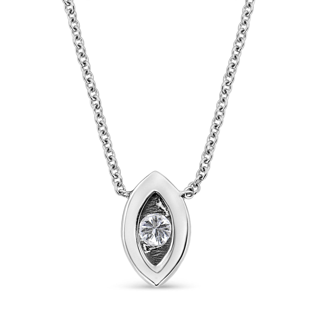 10K White Gold 1/10 Cttw Miracle Set Round-Cut Diamond 18" Pendant Necklace - Choice of Shape by Haus of Brilliance