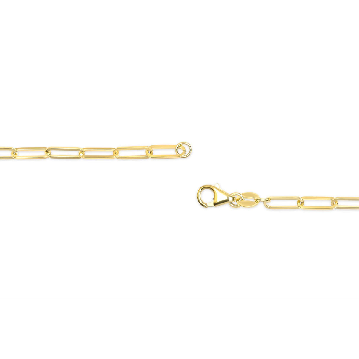 Unisex Solid 14K Gold 2.5mm Paperclip Chain Necklace by Haus of Brilliance