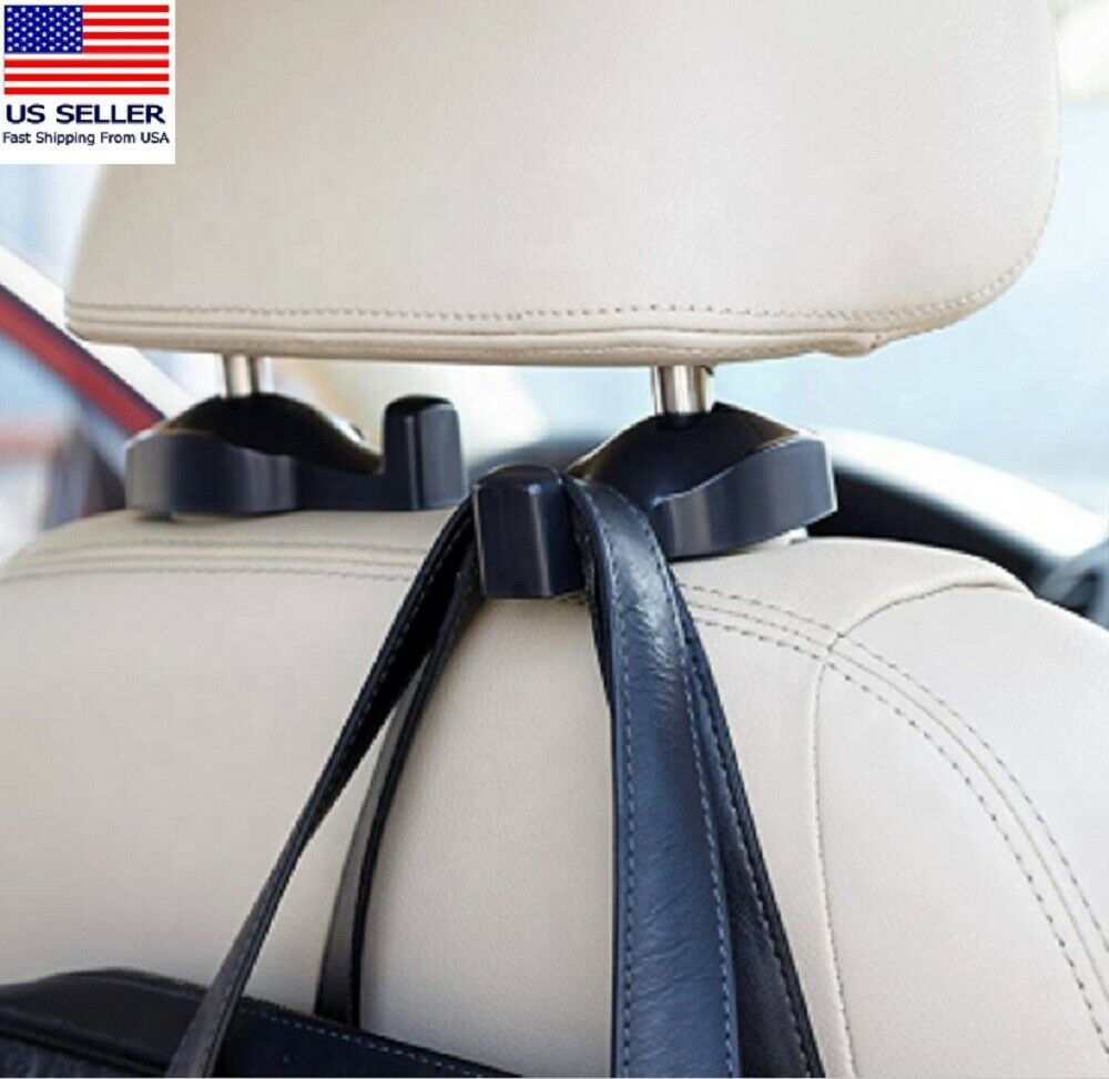 2 Pcs Car Seat Headrest Hook Backseat Purse Hanger Bag Cloth Hanging Holder US by Plugsus Home Furniture