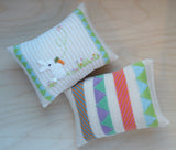 Ecru Mini Pillow, Bright Stripes by Melange Collection