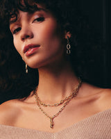 Sonya CZ & Textured Chain Link Necklace by Sterling Forever