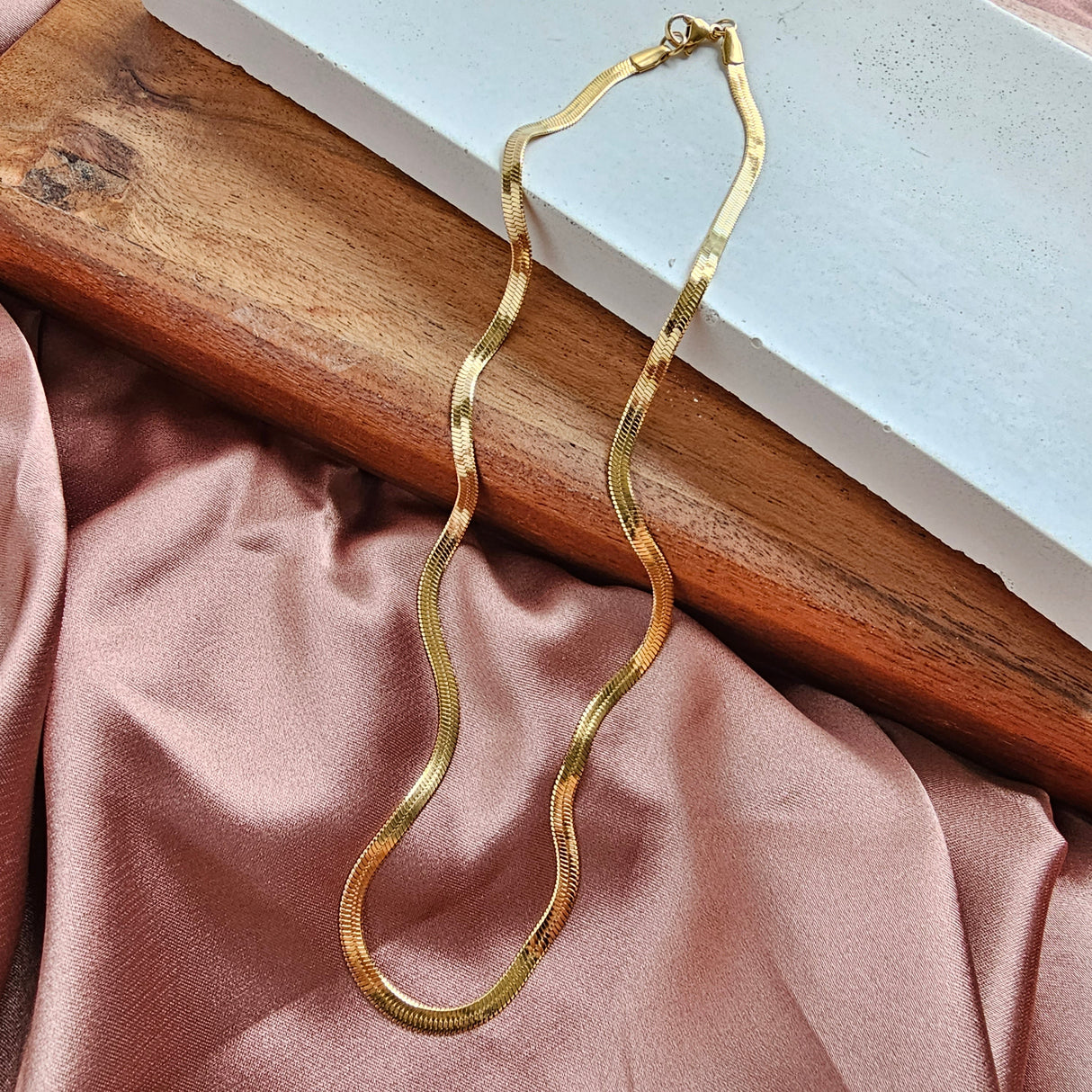 Luxe Gold Delicate Herringbone Chain - 16" by Spiffy & Splendid