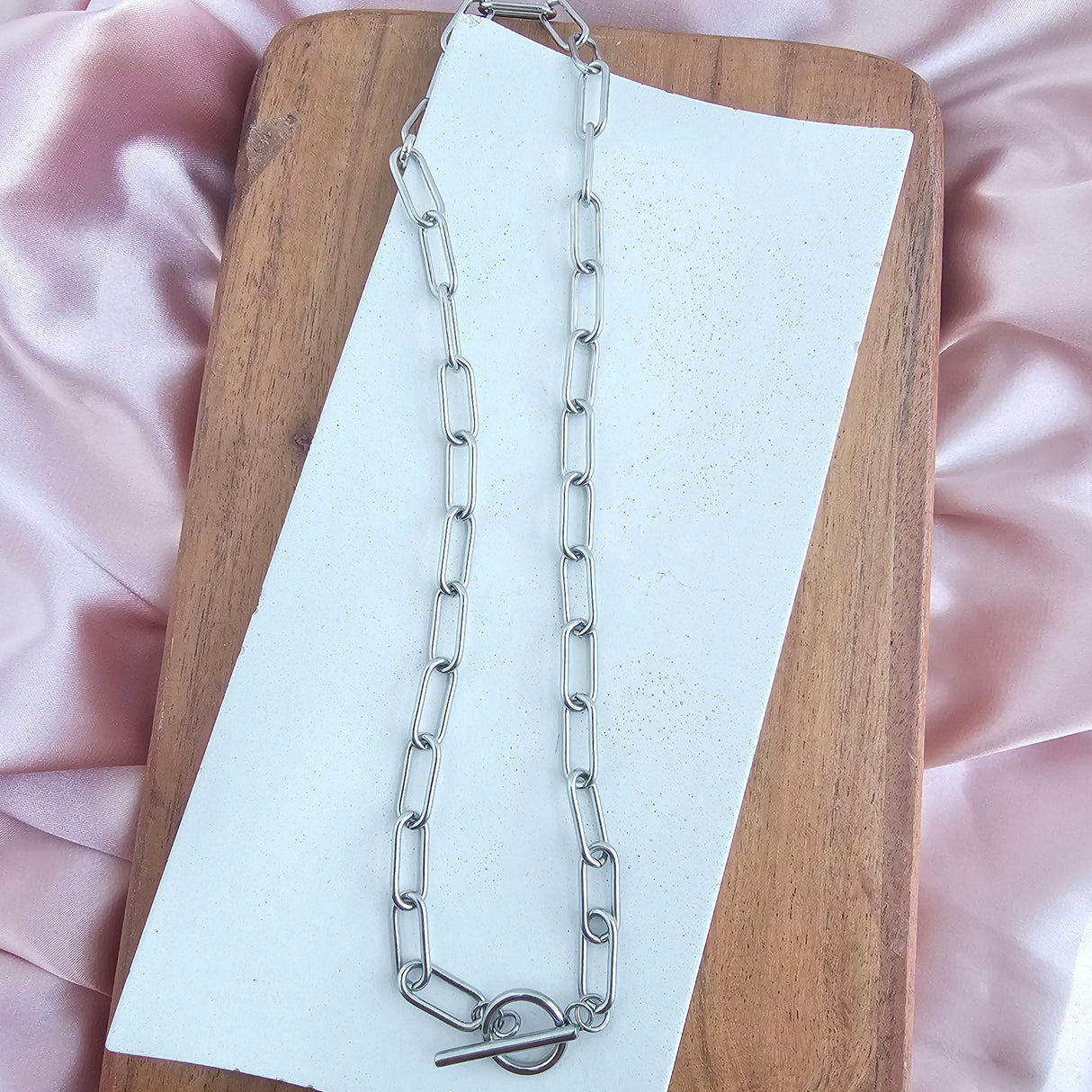 Luxe Silver Chunky Paper Clip Chain - 18" by Spiffy & Splendid