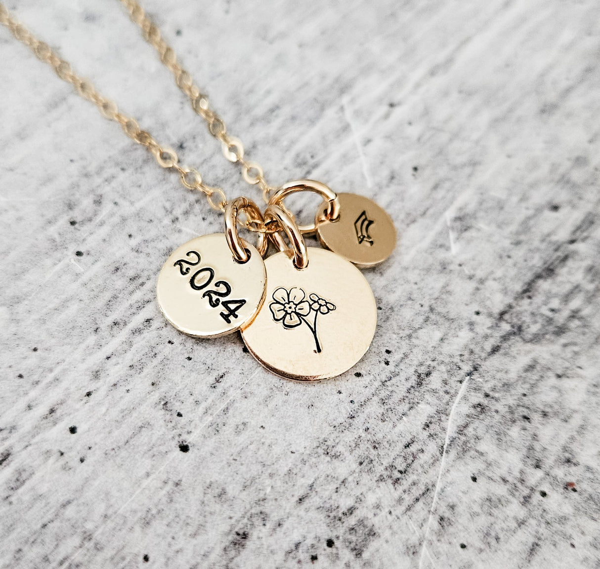 Graduation Class of 2024 Initial Necklace by Salt and Sparkle