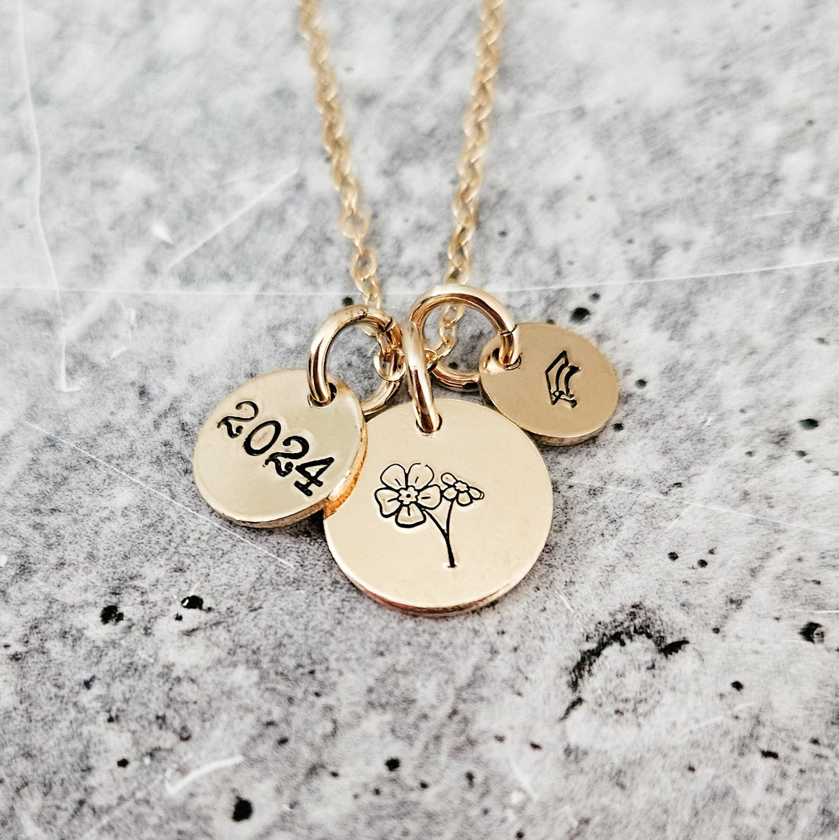 Graduation Class of 2024 Initial Necklace by Salt and Sparkle