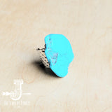 Blue Turquoise Slab Cocktail Statement Ring 012h by The Jewelry Junkie