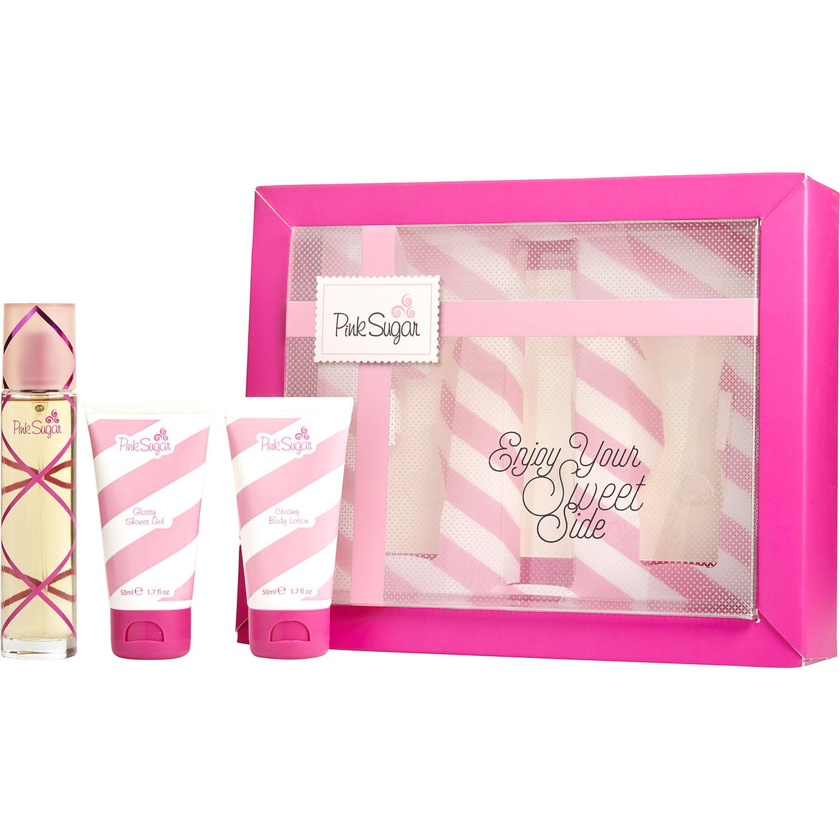 PINK SUGAR by Aquolina - EDT SPRAY 1.7 OZ & BODY LOTION 1.7 OZ & SHOWER GEL 1.7 OZ - Women