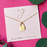 Scripted Notes Locket Initial Necklace by Ellisonyoung.com