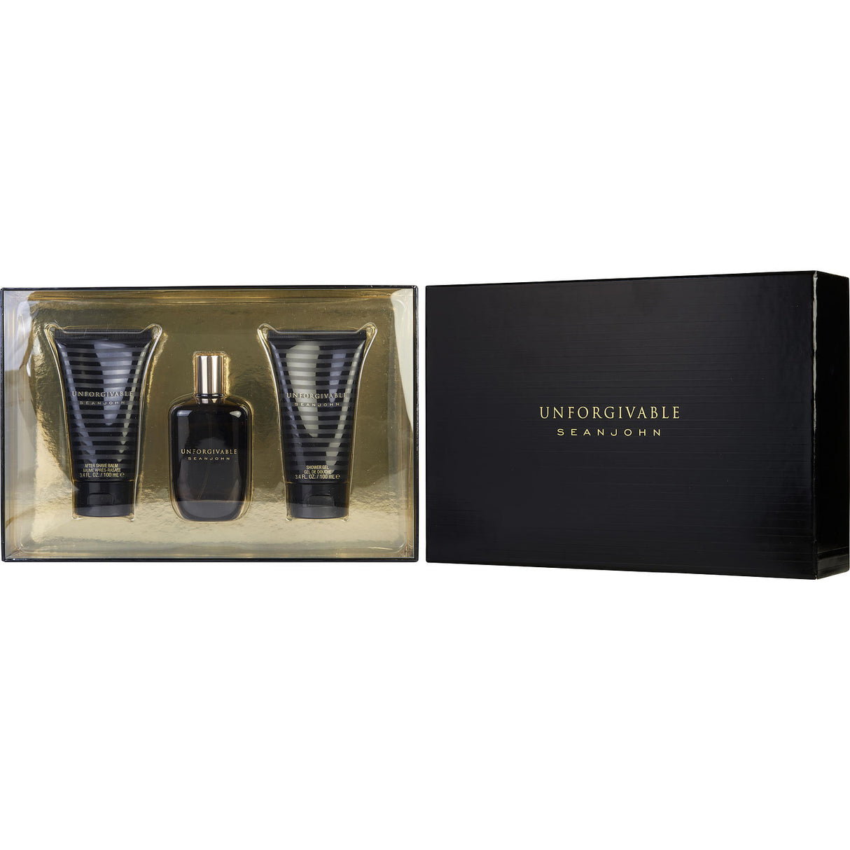 UNFORGIVABLE by Sean John - EDT SPRAY 4.2 OZ & AFTERSHAVE BALM 3.4 OZ & SHOWER GEL 3.4 OZ - Men